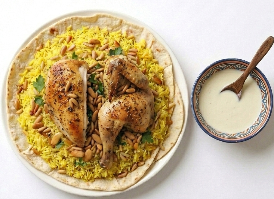 منسف أردني بالدجاج